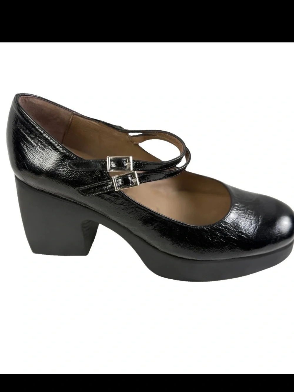 Wonders Mary Jane Platform Block Heel Shoe Pump Patent Leather Nordstrom $220